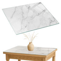 TISCHPLATTE 80x60 cm Marmoroberflächenmuster - Hellgrau, Glas (0.4/80/60cm) - TULUP