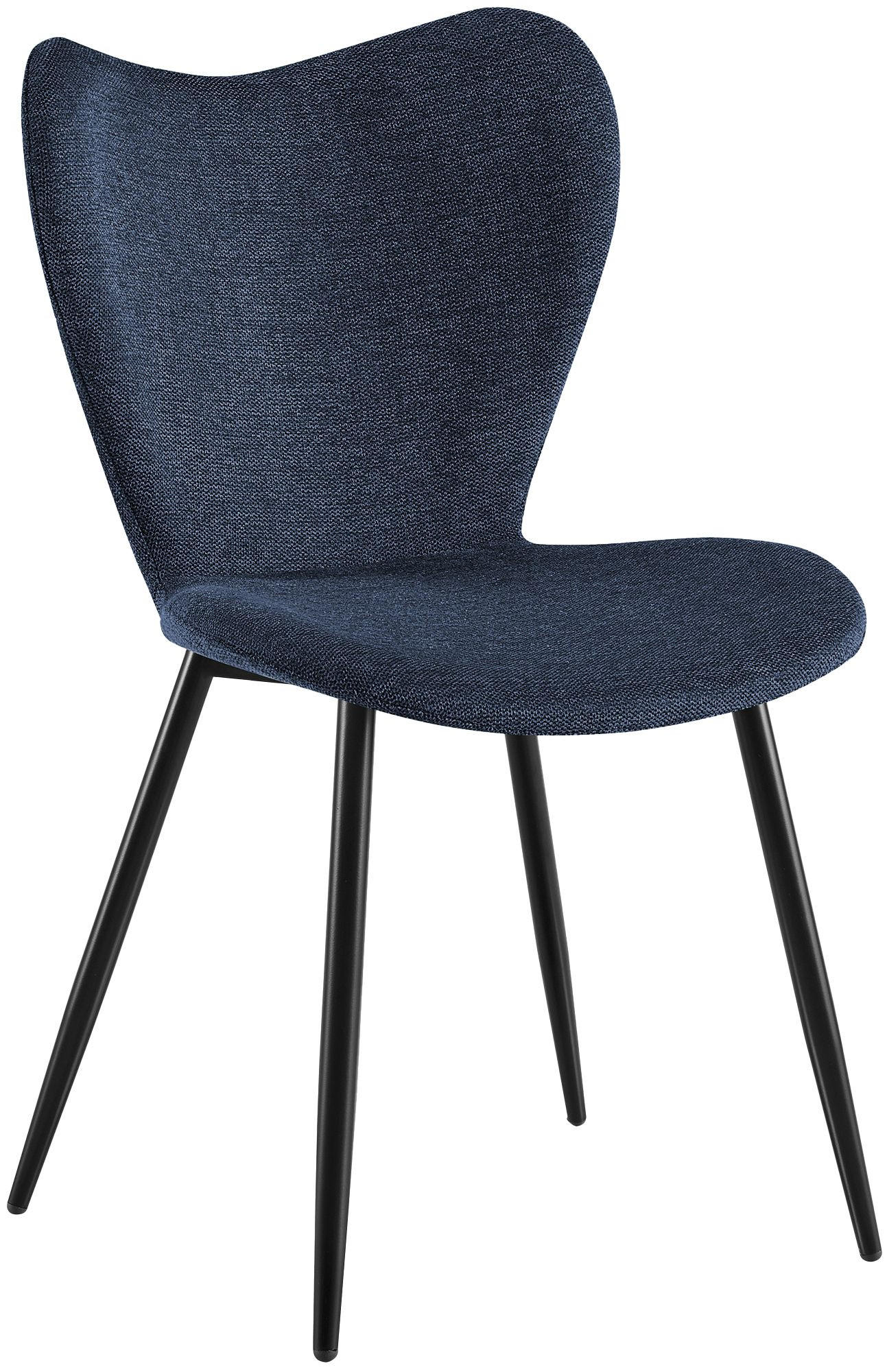 ESSZIMMERSTUHL Stoff Blau - Blau/Schwarz, Textil/Metall (50/80/58cm) - CLP