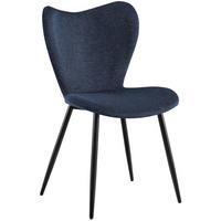 ESSZIMMERSTUHL Stoff Blau - Blau/Schwarz, Textil/Metall (50/80/58cm) - CLP