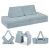 KINDERSOFA Spielparadies - Blau, Textil (66/52/150cm) - Linodino