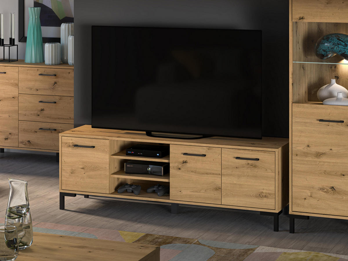 TV-LOWBOARD NEVIO Beige 155x40x52 cm - Beige, Holzwerkstoff (155/52/40cm) - FURNLUX