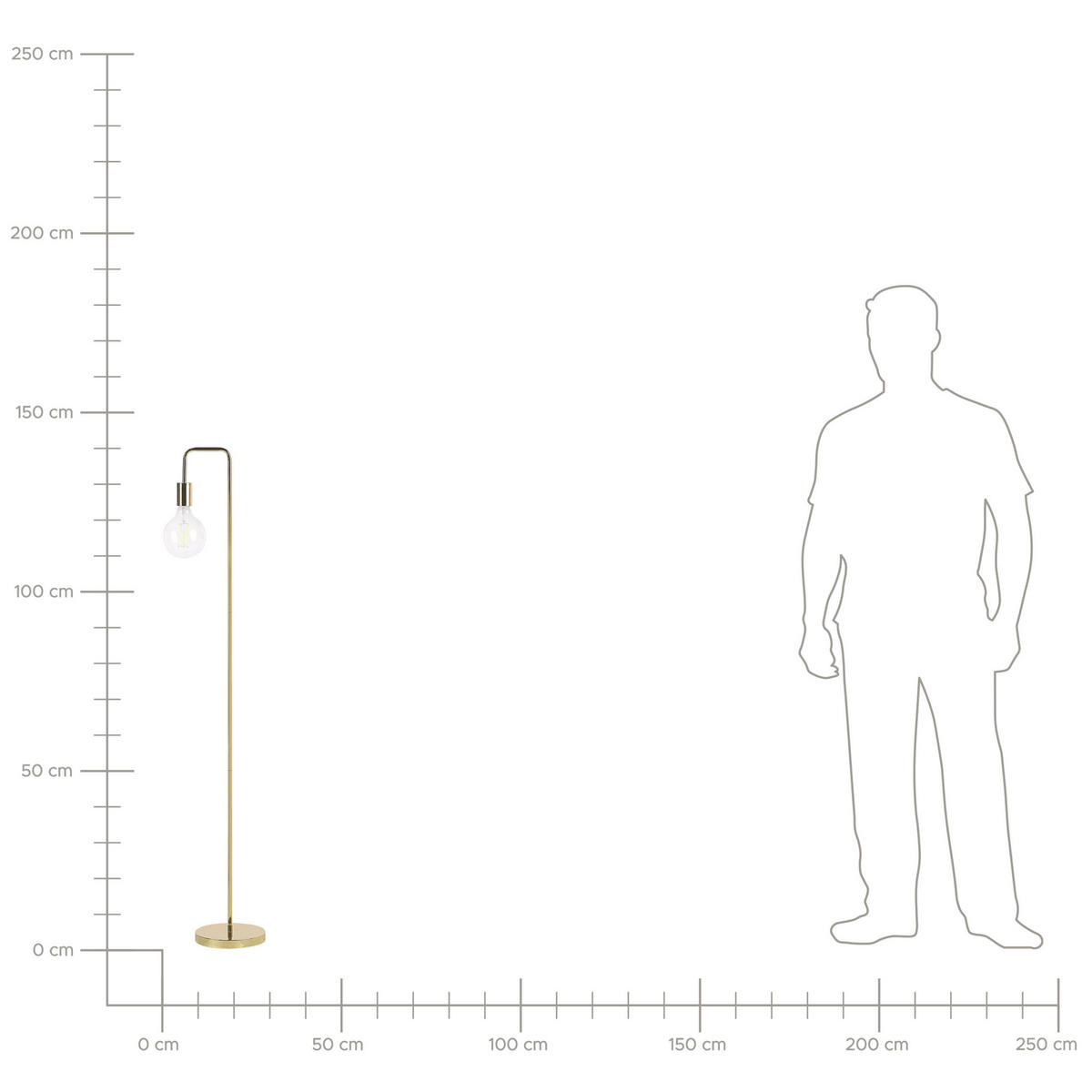 STEHLAMPE Savena 14/20/140 cm - Goldfarben, Metall (14/20/140cm) - Beliani