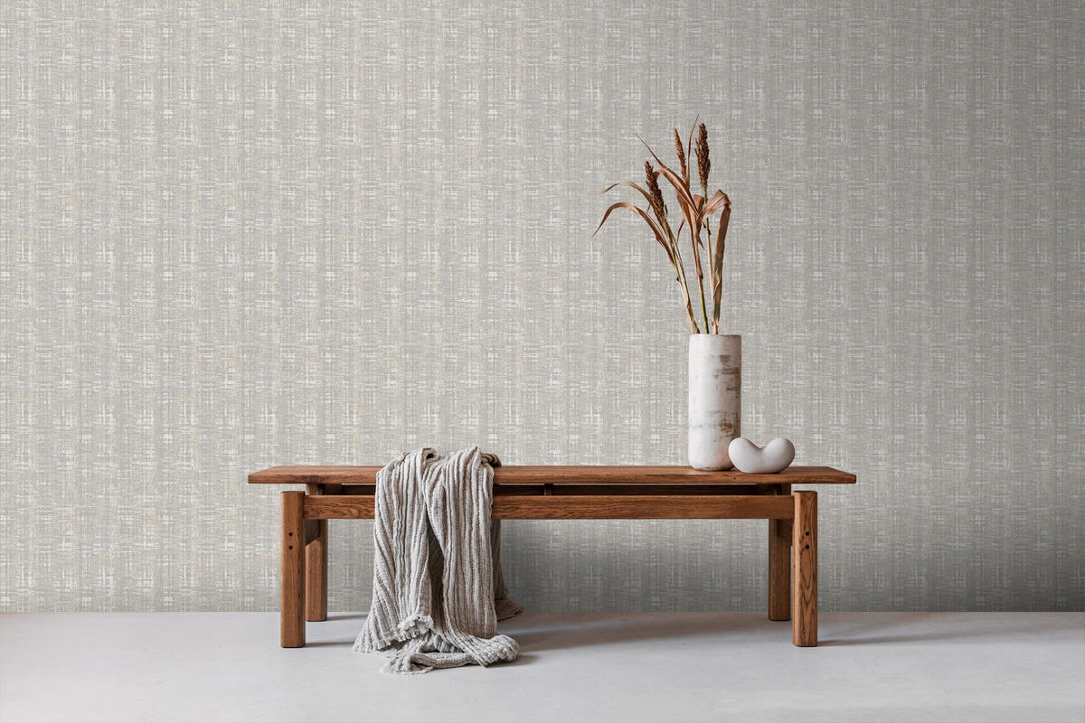 TAPETE Leinen-Optik 53 cm x 10 m - Grau, Papier (53/1000cm) - Sanders & Sanders