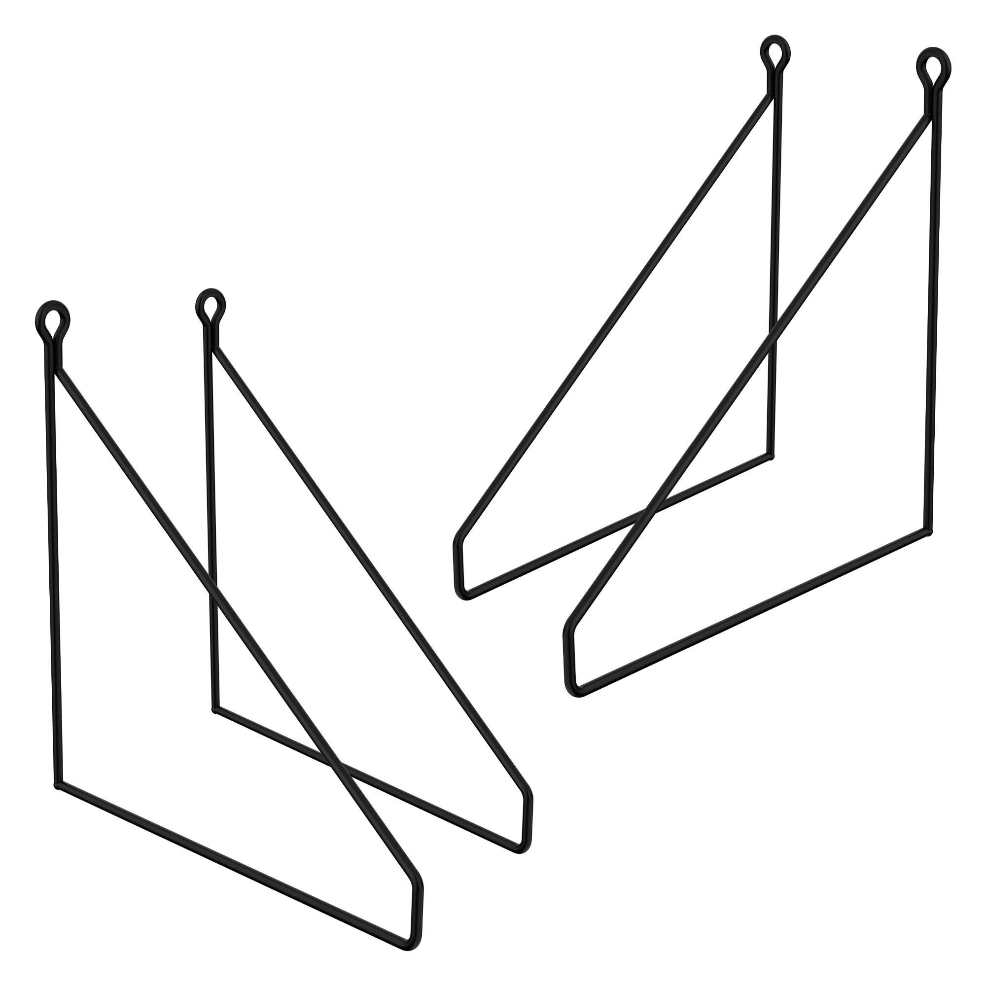 REGALHALTERUNG 2er Set 250mm Schwarz - Schwarz, Metall (25/25/25cm) - ML-DESIGN