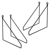 REGALHALTERUNG 2er Set 250mm Schwarz - Schwarz, Metall (25/25/25cm) - ML-DESIGN