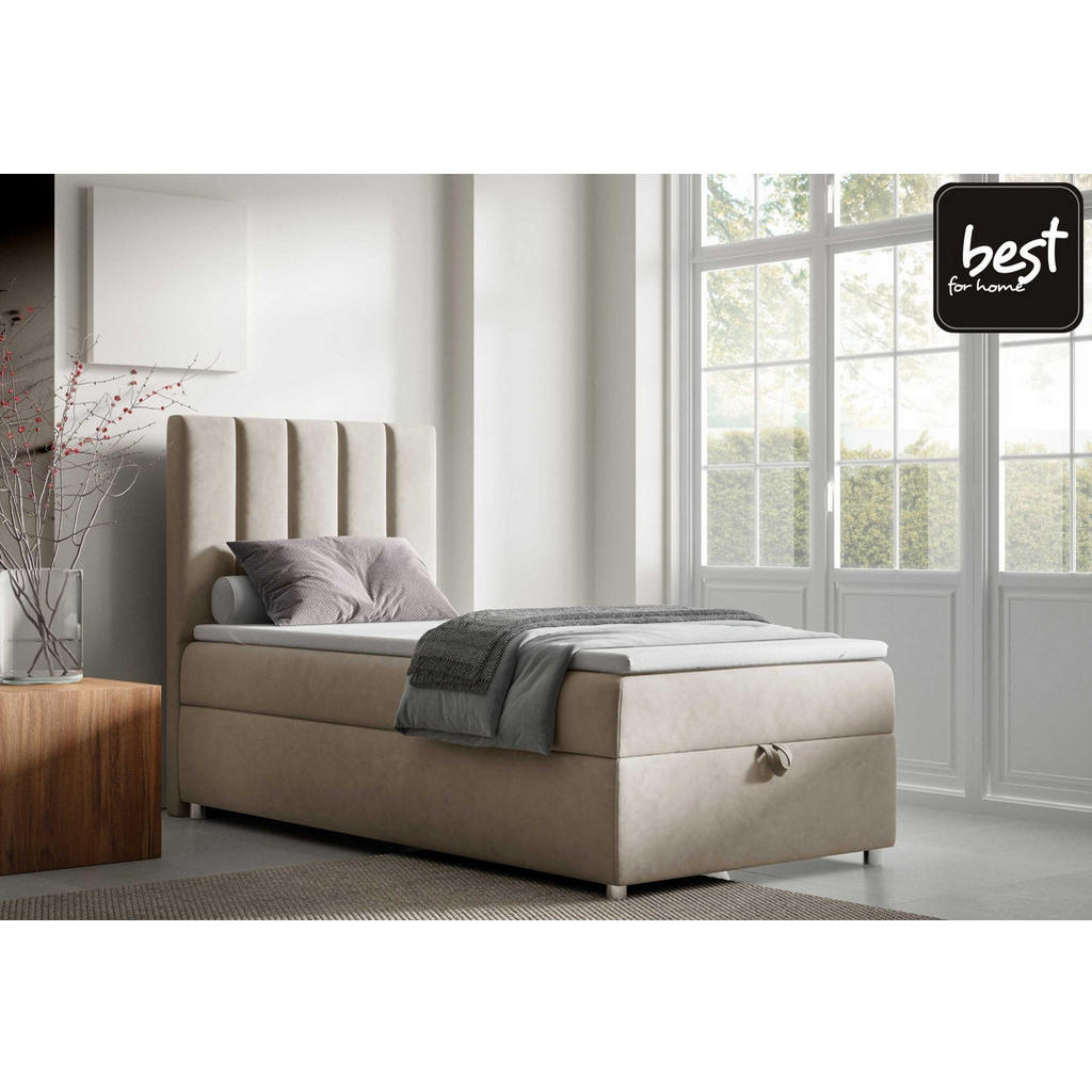Thumbnail - Best For Home Boxbett, Schwarz, Textil, Rechteckig, 70x200 cm, Schlafzimmer, Betten, Boxspringbetten