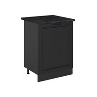 SPODNÍ SKŘÍŇKA KUCHYŇSKÉ LINKY R-Line, Antracitový venkovský dům/Antracit, 60 cm s 1 dveřmi pracovná doska antracitová - antracitová, kompozitní dřevo (60/81.6/60cm) - Vicco