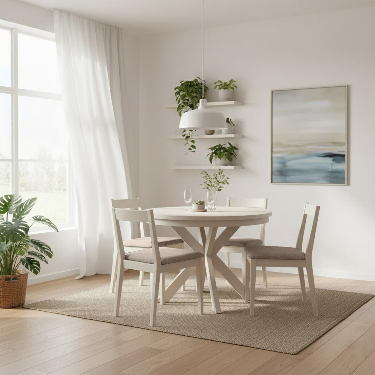 STUHL Moden mit kaschmirfarbenen Holzbeinen, Polsterstuhl, Beige - Kaschmir/Beige, Holz (45/84/45cm) - Beautysofa