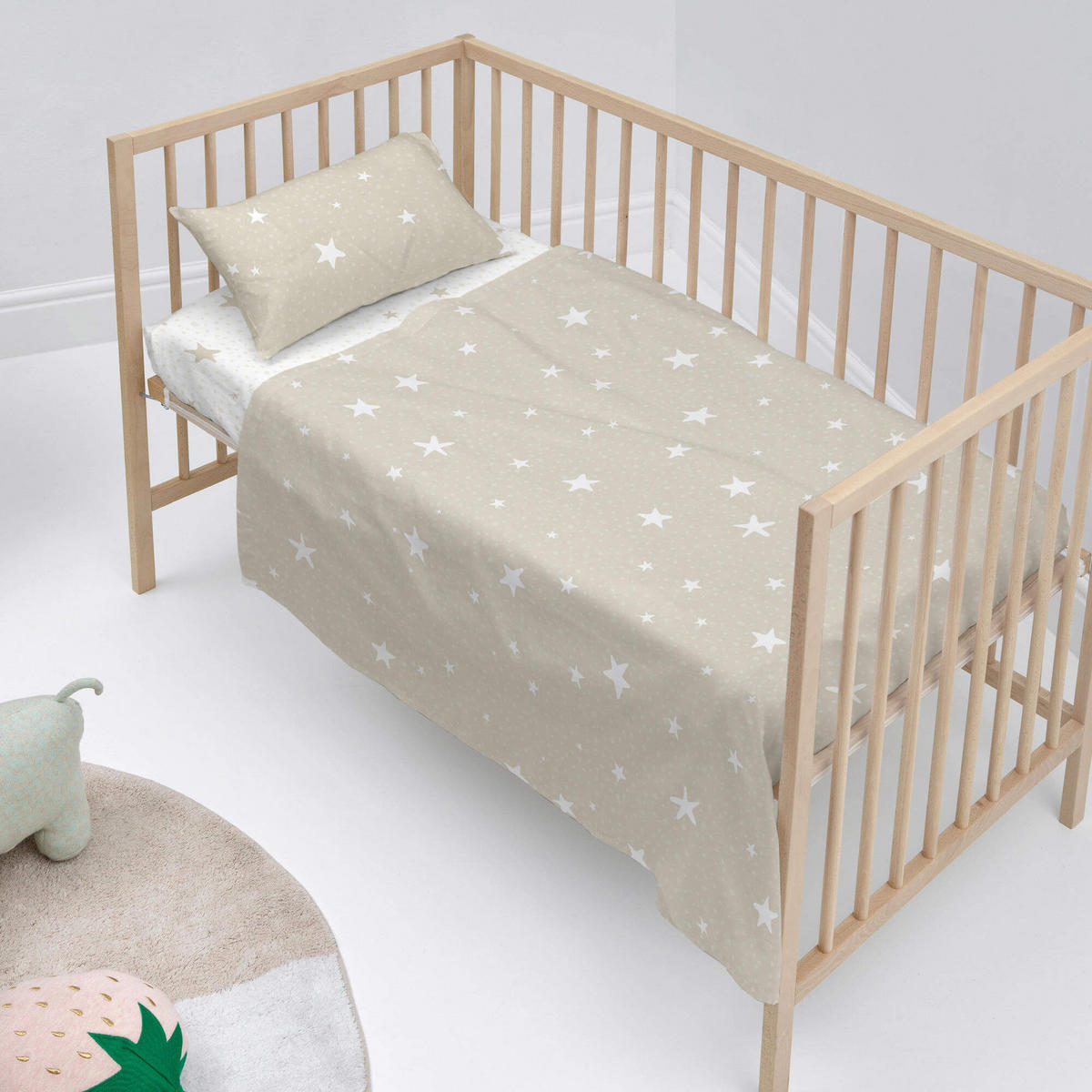 BETTWÄSCHE 2er-Set teiliges little star 120x180 cm (kinderbett) beige - Beige, Textil (120/180cm) - Happy Friday
