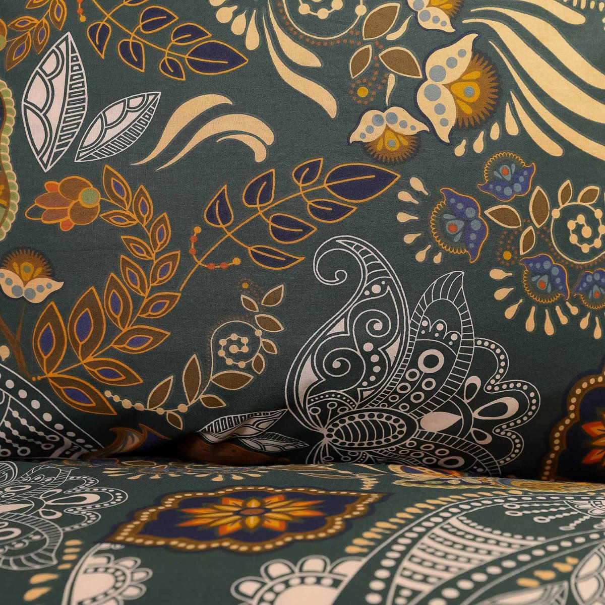 BETTWÄSCHE Tapua 2 Baumwolle grün 220/200 cm - Grün, Textil (220/200cm) - Homla