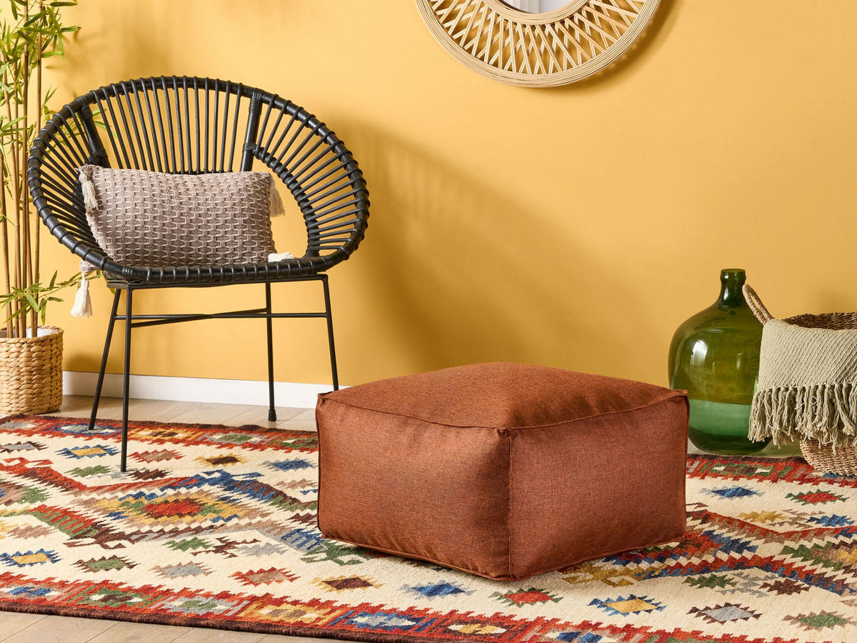 POUF Mukki 50/50/30 cm - Braun, Kunststoff/Textil (50/30/50cm) - Beliani
