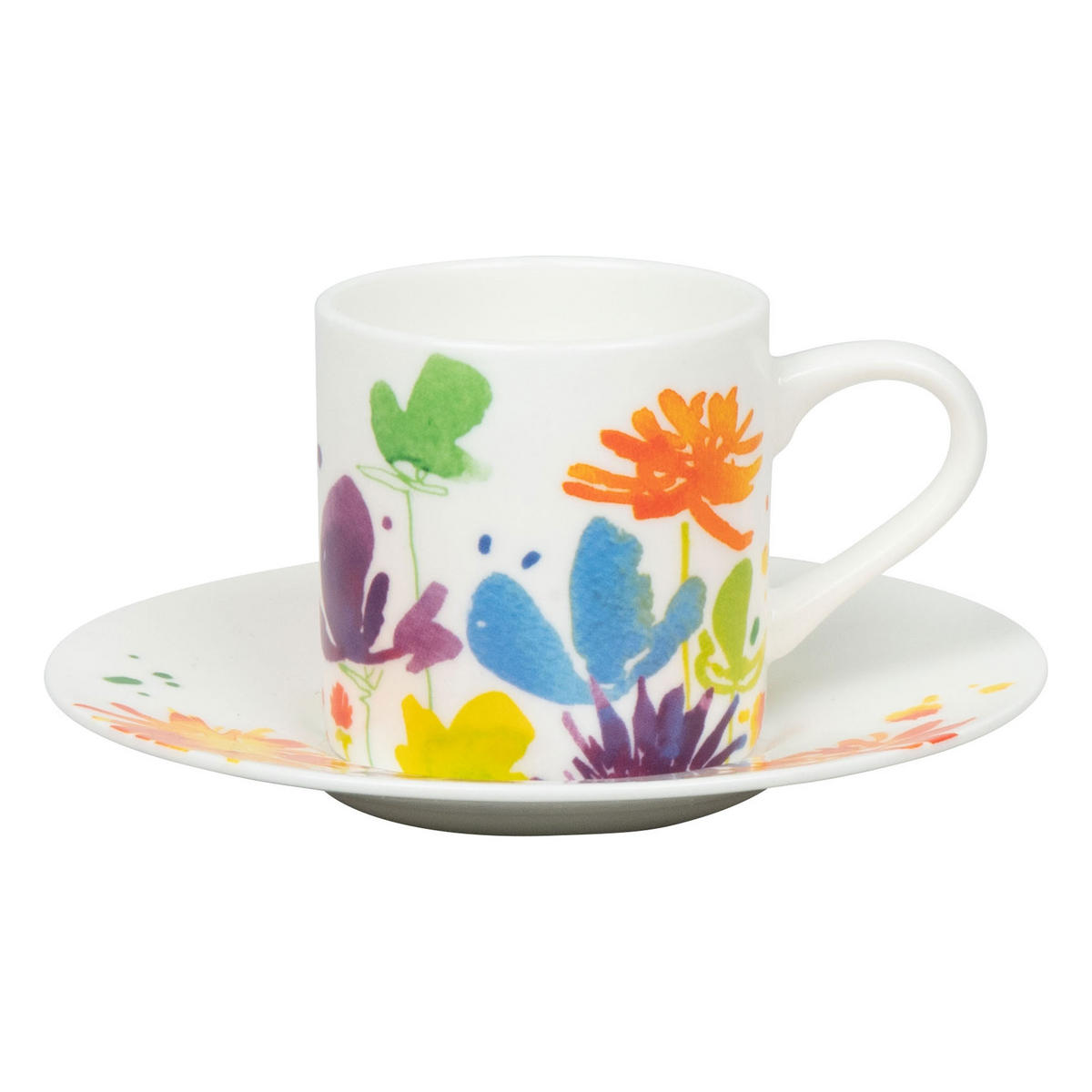 ESPRESSOTASSE Victoria Lowe - Full Bloom mit Untertasse - Naturfarben, Keramik (0.095L) - Könitz