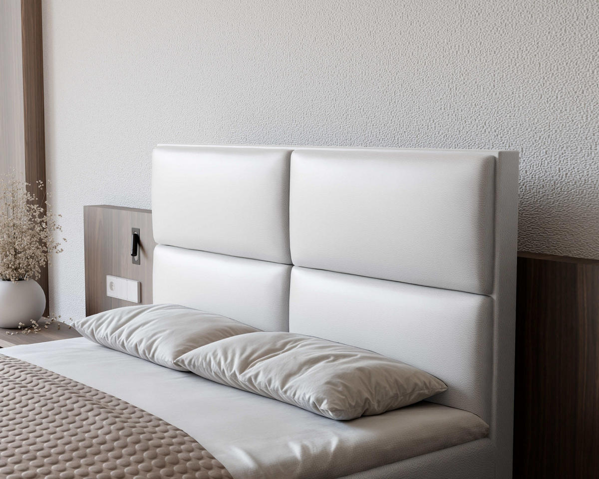 BOXBETT 120x200 cm mit Topper - Weiß, Holzwerkstoff/Textil (160/200cm) - Idohome