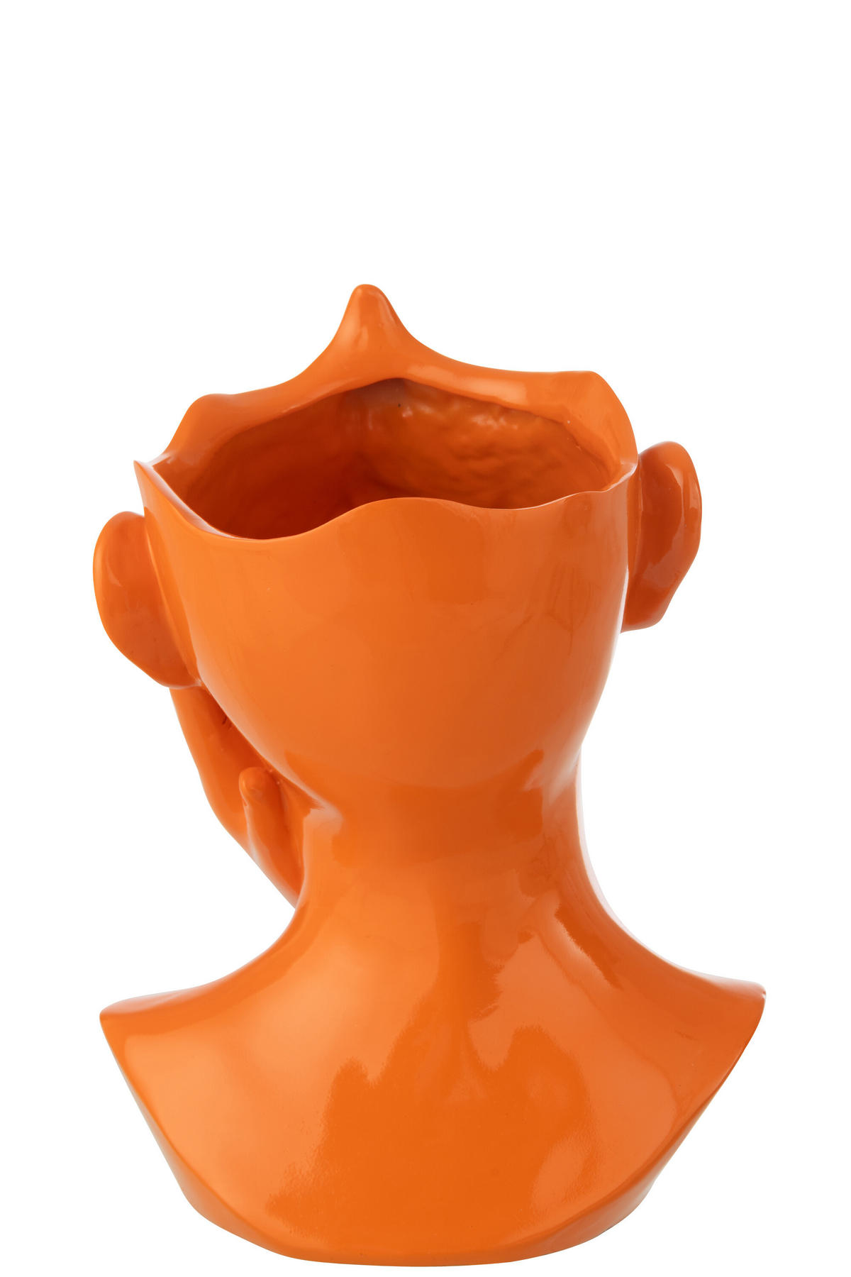BLUMENTOPF FRAU Orange - Orange, Glas/Naturmaterialien (20/27.5cm) - J-Line