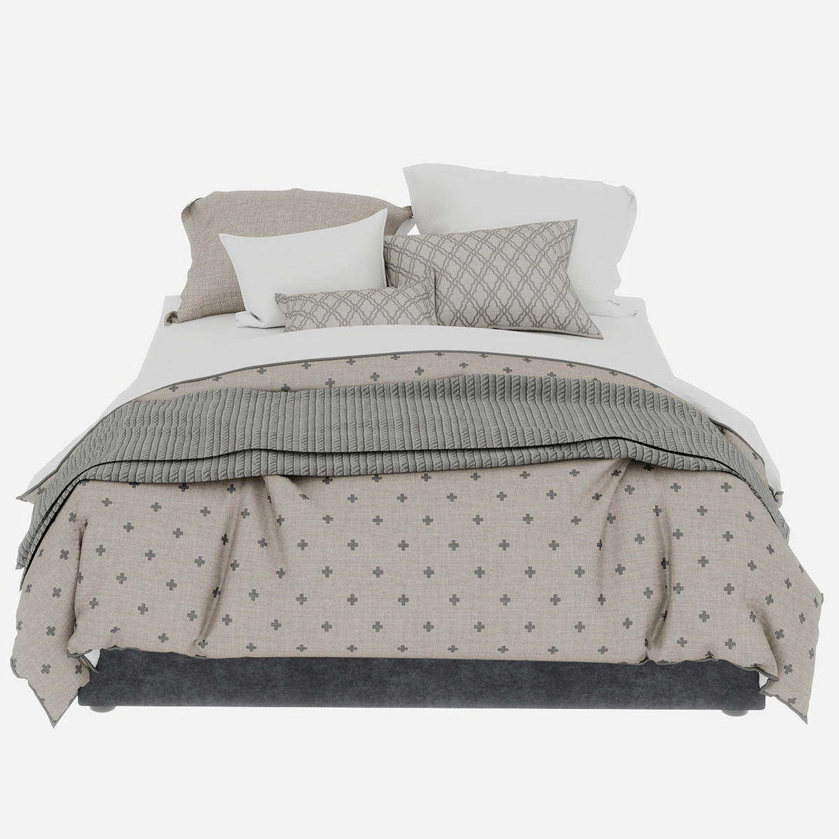 KREVET 140/200 cm s podiznim mehanizmom i stabilnom konstrukcijom, Siva - siva, tekstil (140/200cm) - Redom