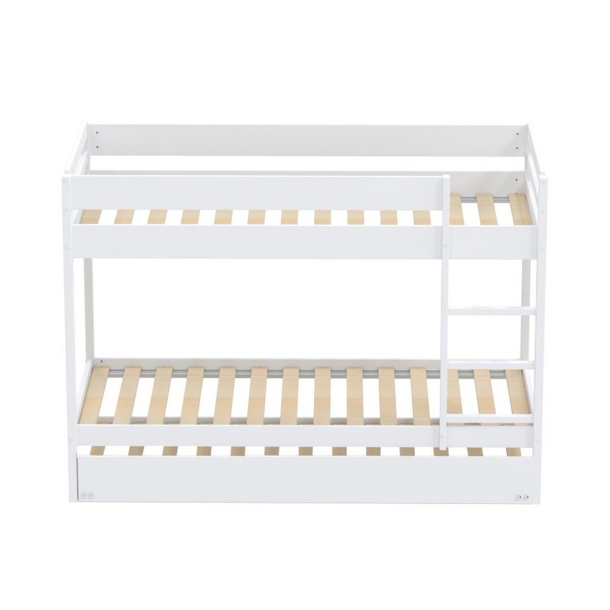 ETAGENBETT WALLY mit Schublade-Bett/ 3x 90x190 - Weiß - Weiß, Holz (90/190cm) - Weber Industries