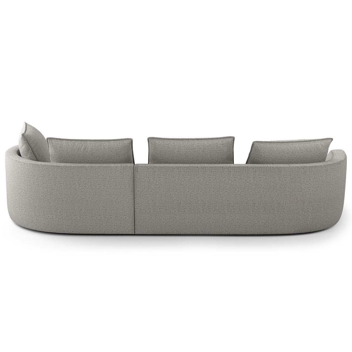 BIGSOFA - Hellgrau/Schwarz, Kunststoff/Textil (322/82/154cm) - home24