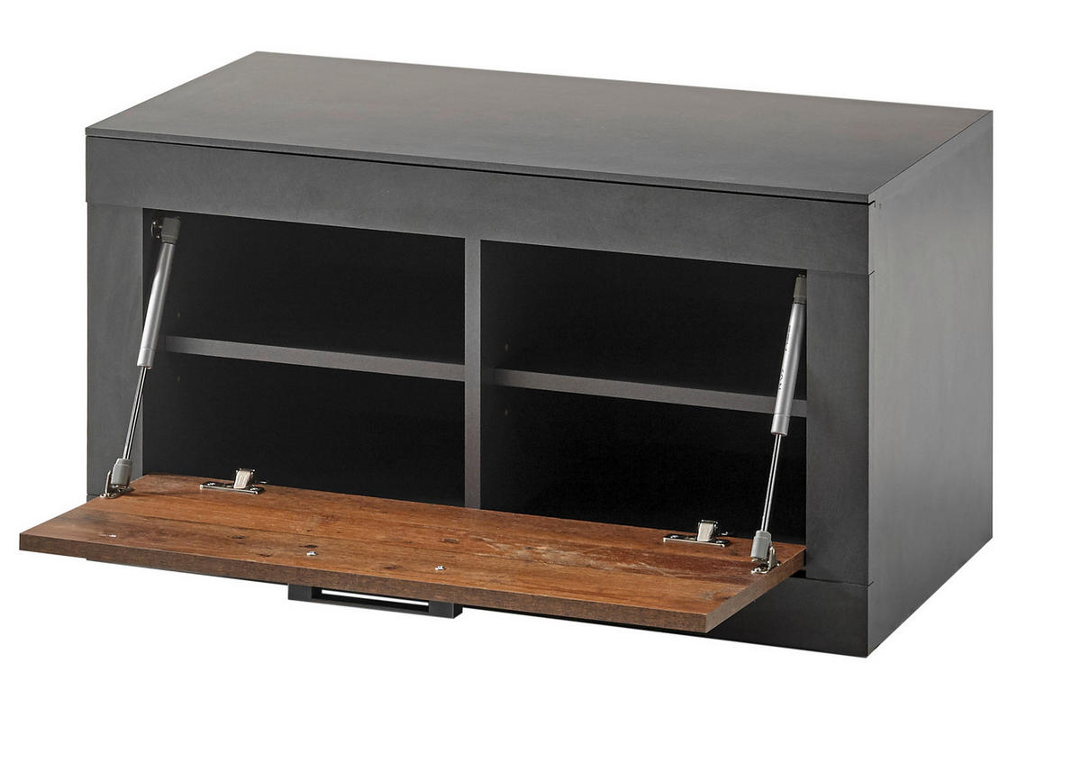 GARDEROBENBANK Used Wood, Matera grau 80 cm, Sitzbank mit Stauraum - Silberfarben/Naturfarben, Holzwerkstoff/Kunststoff (80/44/42cm) - Furn.Design