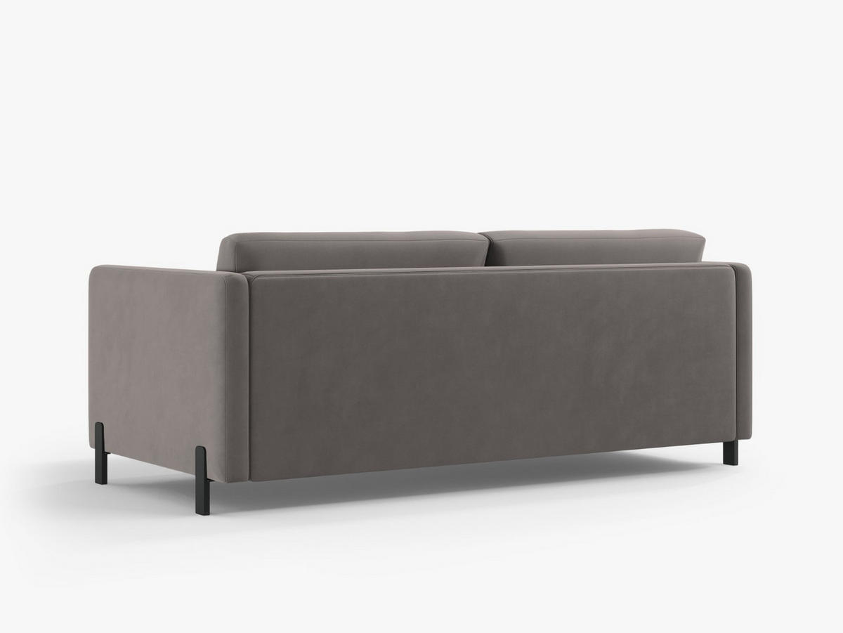 AUSKLAPPBARES-SOFA Gloria aus Samt grau 3 Sitzplätze - Grau, Textil (102/80/202cm) - Micadoni