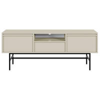 TV-SCHRANK Evo Graubeige mit Metallgestell 154 cm - Greige/Schwarz, Holzwerkstoff/Metall (154/59.8/39cm) - Selsey