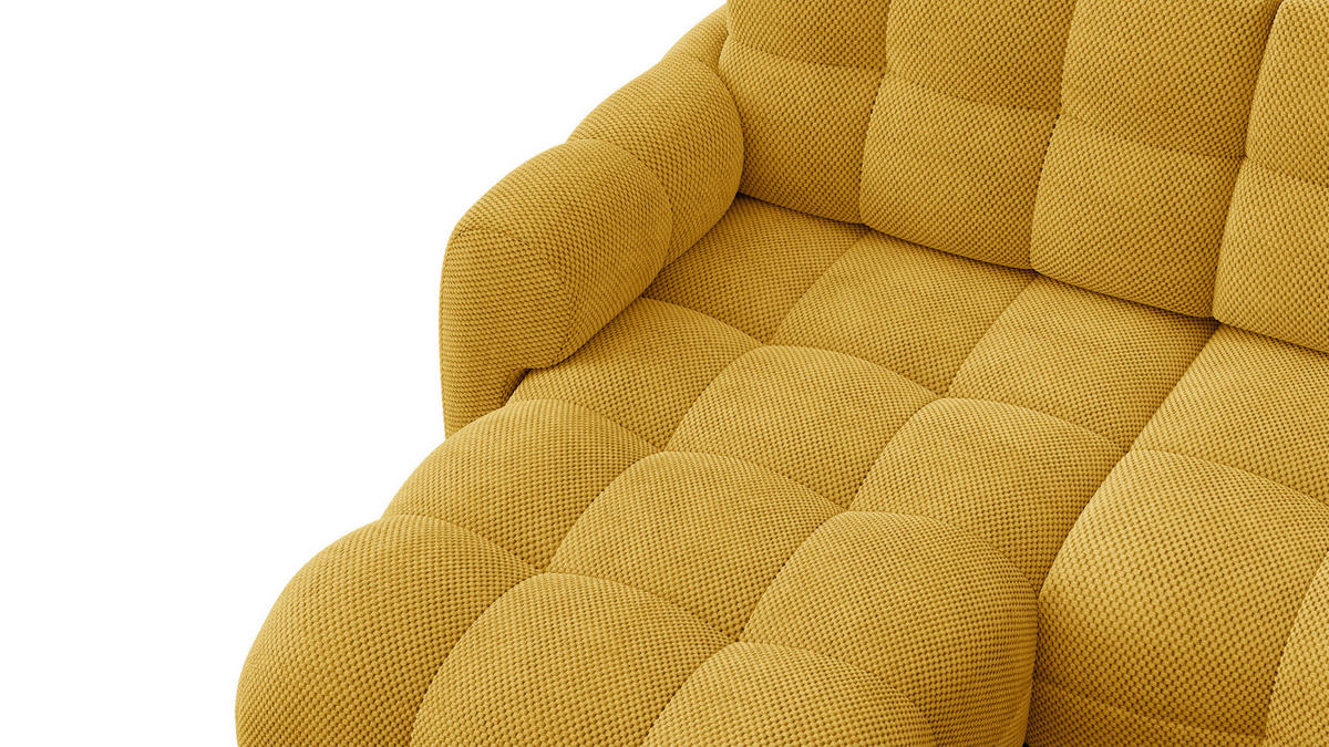 ECKSOFA MELLOW 4-Sitzer, safran - Gelb/Schwarz, Holz/Textil (262/156cm) - Courtois Laville