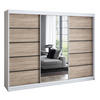SCHWEBETÜRENSCHRANK 200 cm VILANO 2 Farbe: Weiß, Sonoma - Weiß/Braun, Holzwerkstoff (200/215/59.5cm) - A&J MöbelLand
