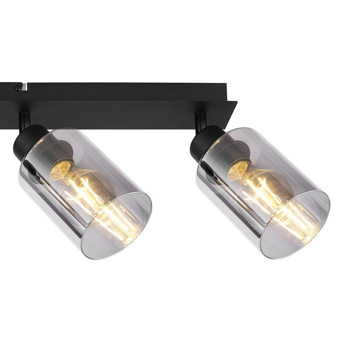 DECKENLEUCHTE Metall Schwarz Glas rauch - Schwarz, Glas (67/9/21.5cm) - Globo Lighting