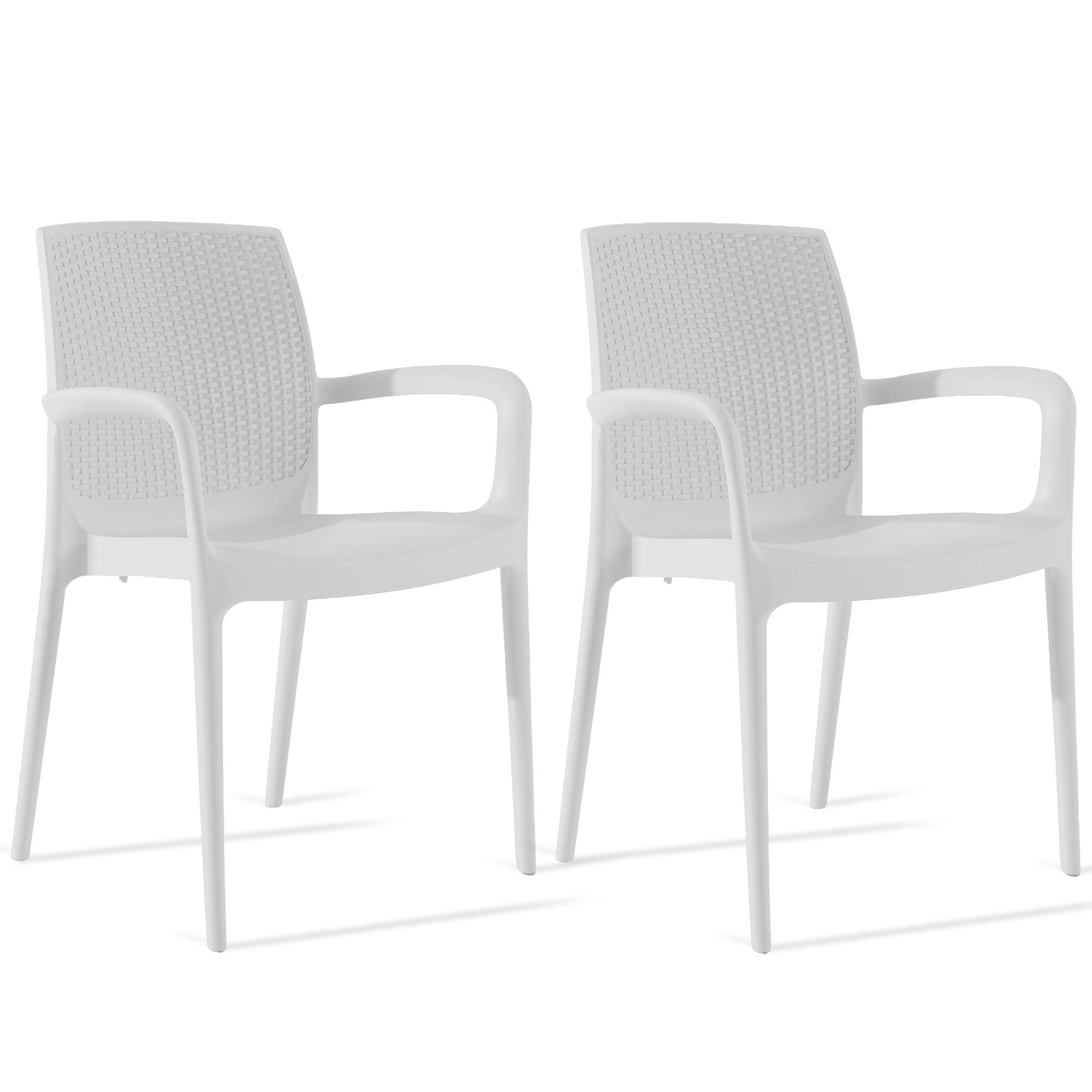 GARTENSTUHL RANTU 2-tlg, Weiß - Weiß, Kunststoff (60/84/55cm) - KONSIMO®