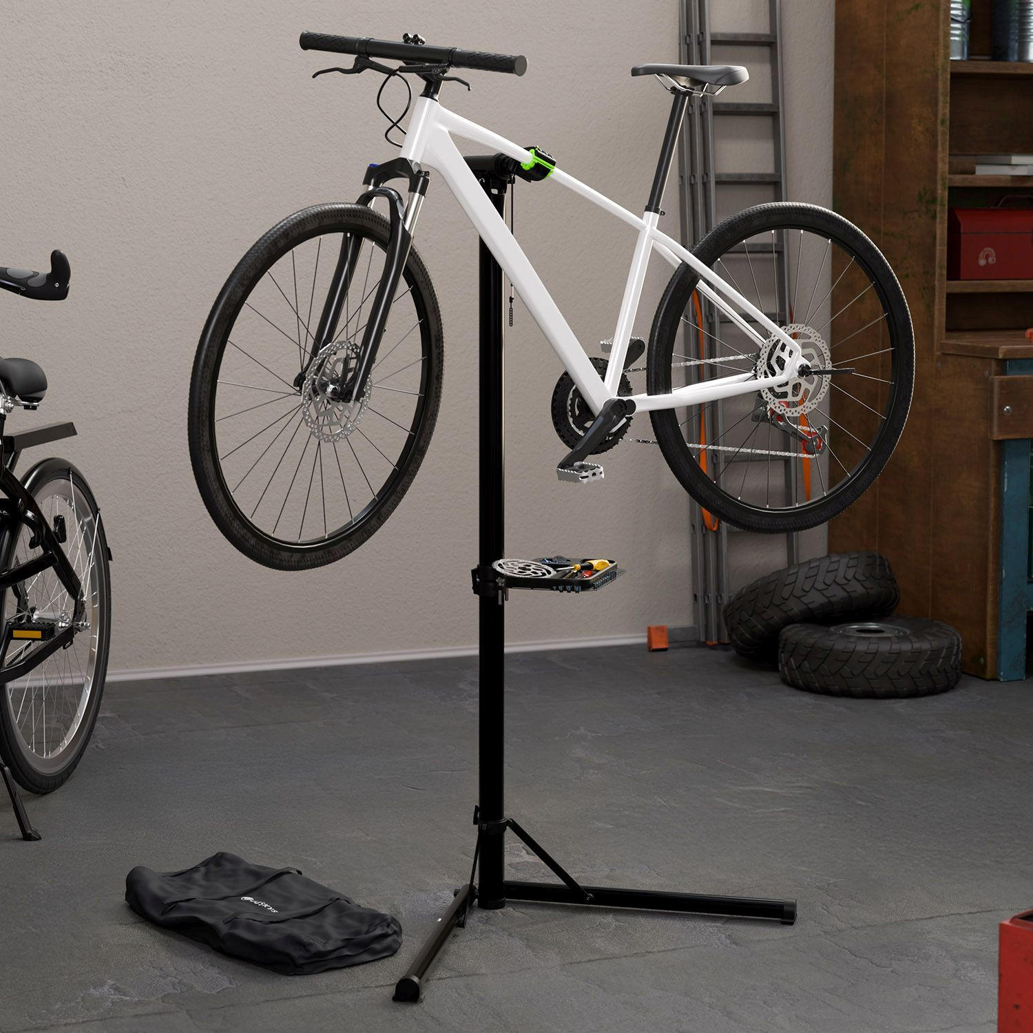 FAHRRADSTÄNDER Reparaturständer Belastbarkeit bis 50 kg klappbar - Schwarz, Metall (81/169/41cm) - Juskys