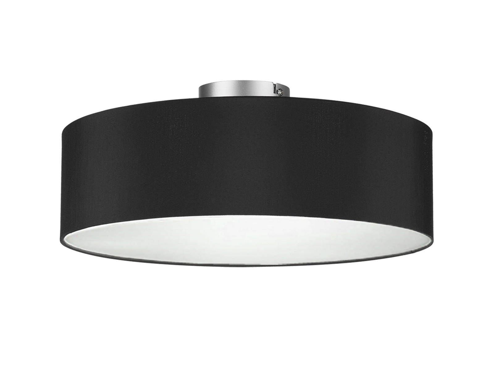 DECKENLAMPE Ø40cm, Lampenschirm Stoff Schwarz - Schwarz, Textil (40/40/19cm) - meineWunschleuchte