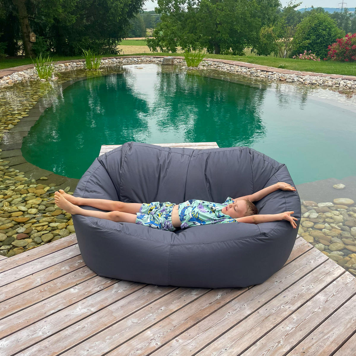 SITZSACK SOFA Lounge grau für Indoor und Outdoor - Grau, Textil (1600/60/1000cm) - Bruni