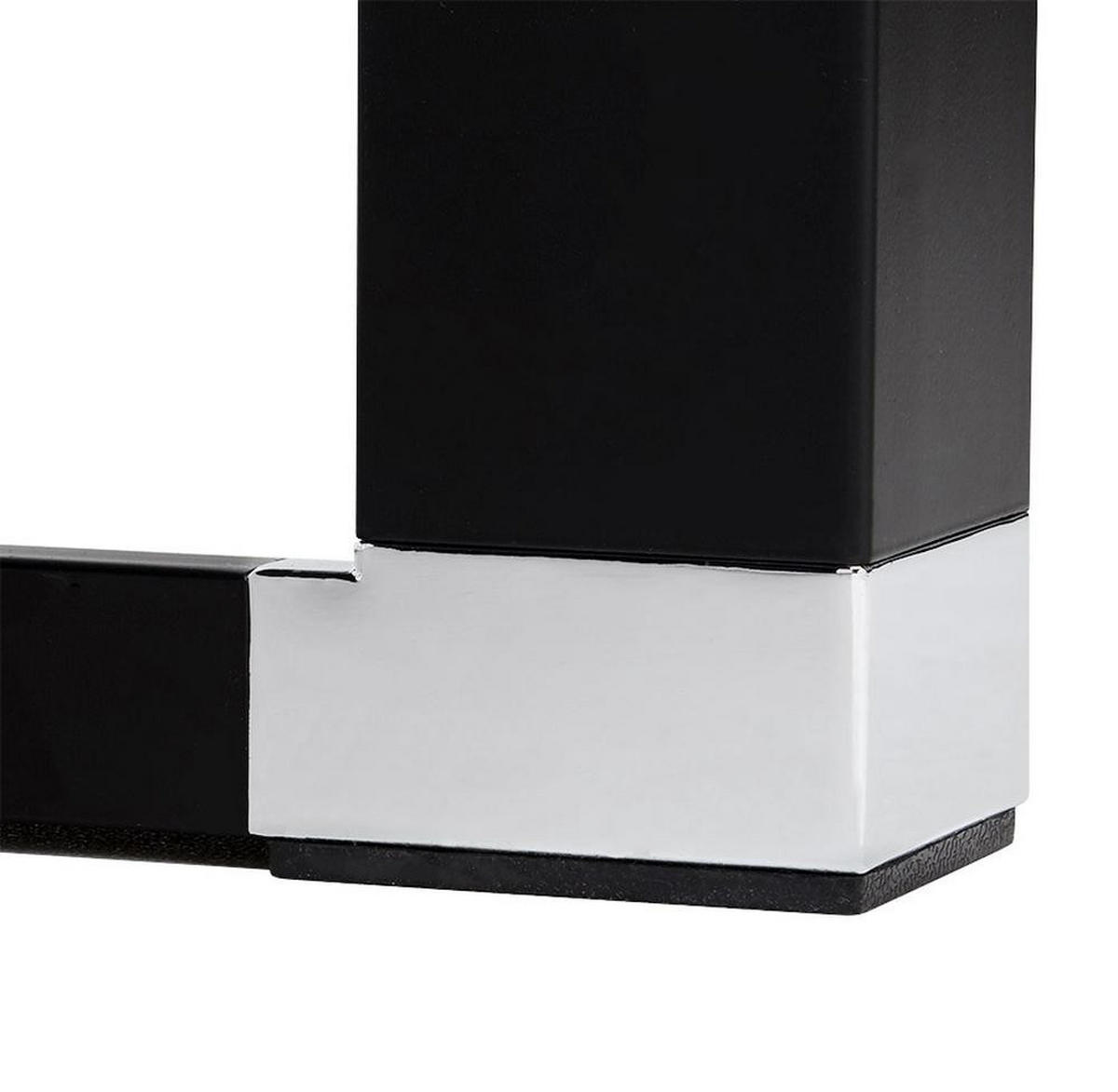 SCHREIBTISCH Groß Chromakzente Büro KERIX, Schwarz 200x100x74 cm - Schwarz, Holz/Metall (100/200/74cm) - KADIMA DESIGN
