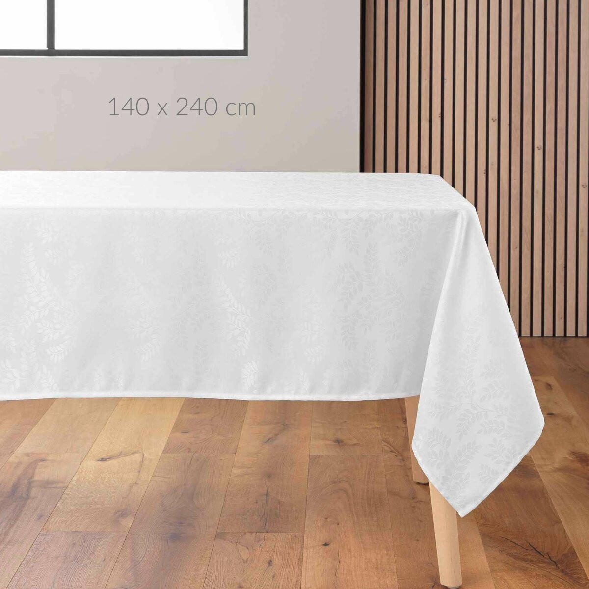 TISCHDECKE Doriane 140/240 cm mit silbernem Muster - Beige, Textil (140cm) - Douceur d´intérieur