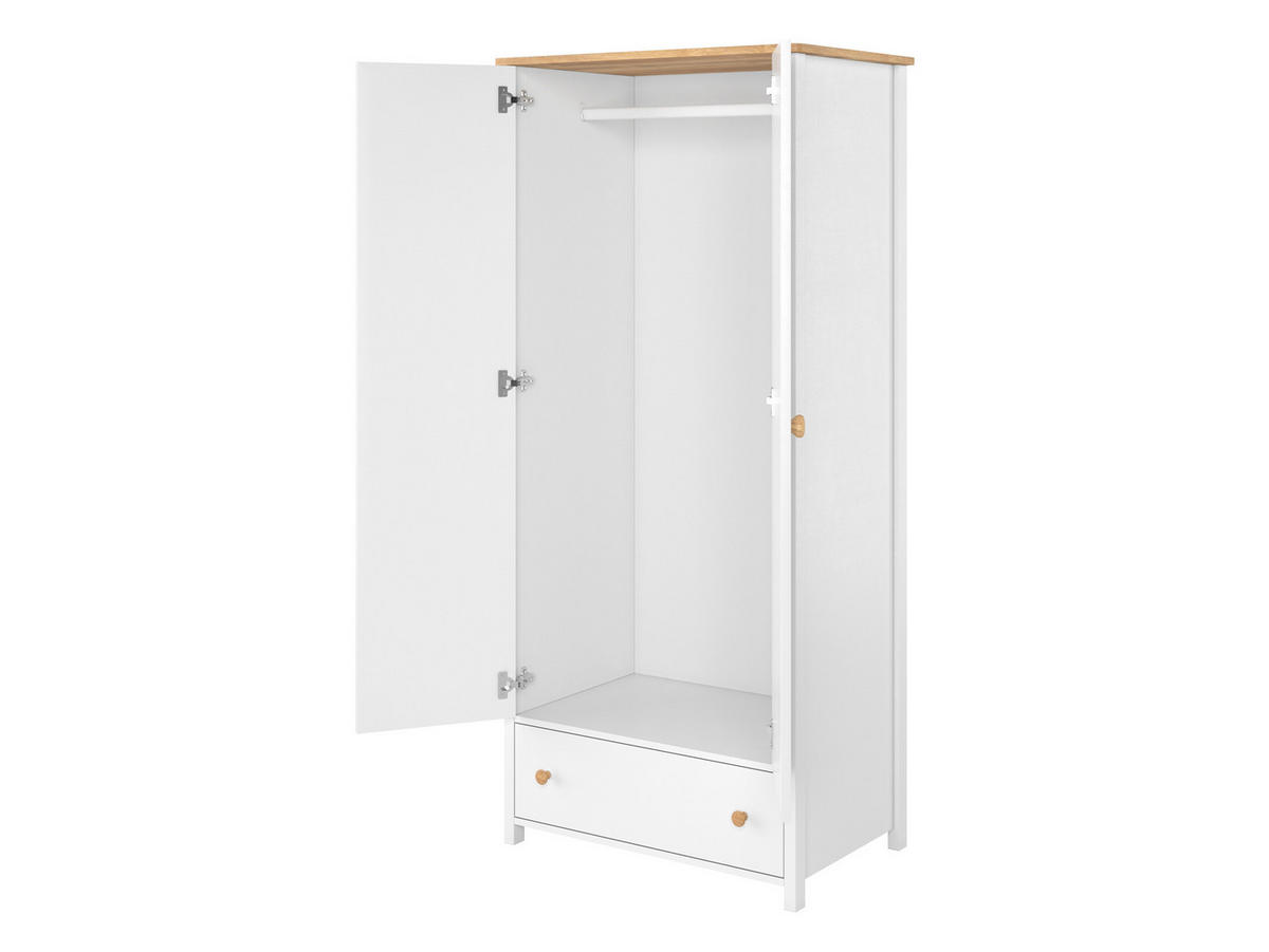 DREHTÜRENSCHRANK Story 2D1S SO01 - Eichefarben/Weiß, Holzwerkstoff/Kunststoff (85/187/52cm) - MIRJAN24