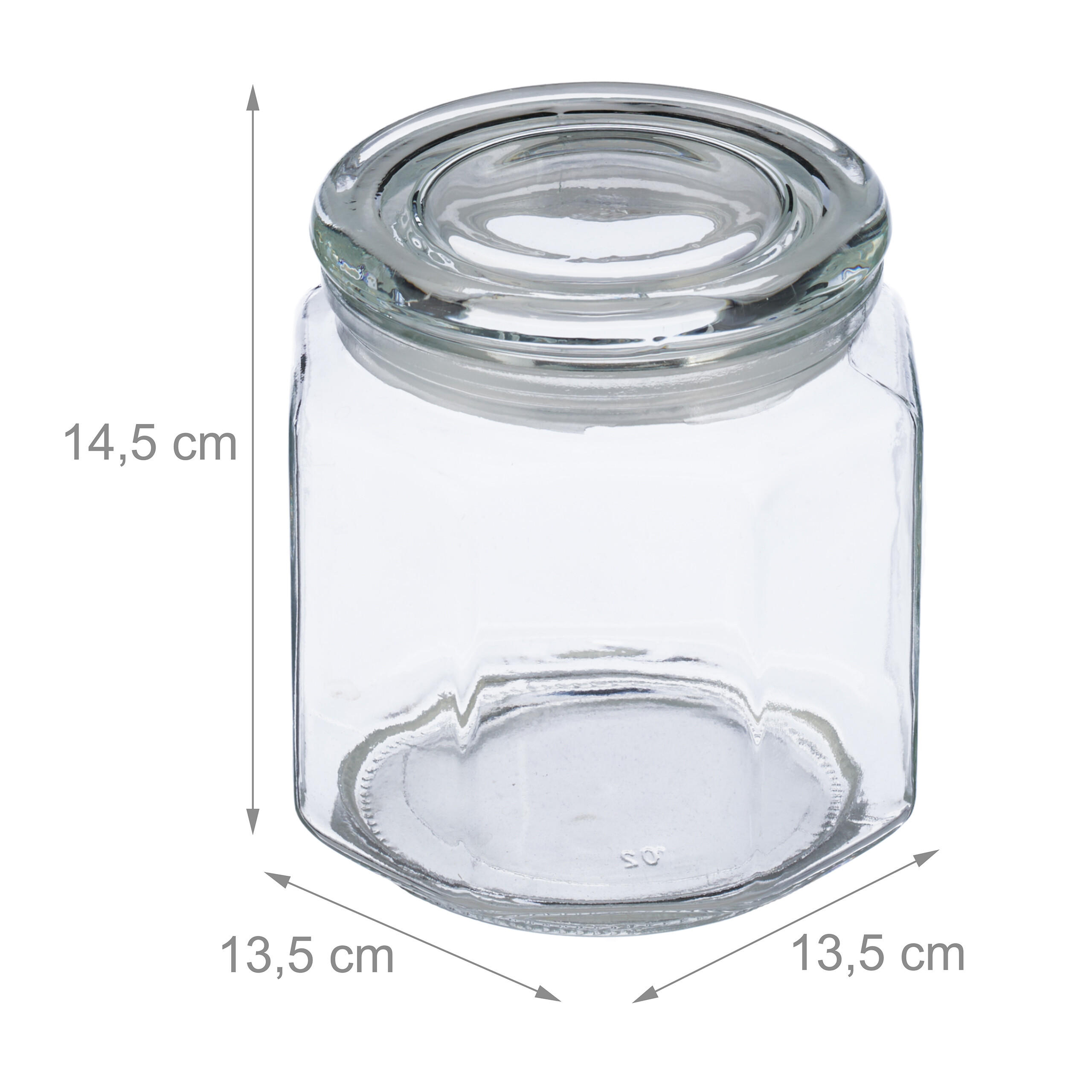 Thumbnail - Relaxdays 6Xvorratsglas, Transparent, Kunststoff, 13.5x14.5x13.5 cm, Küchenzubehör, Vorratsbehälter, Vorratsgläser