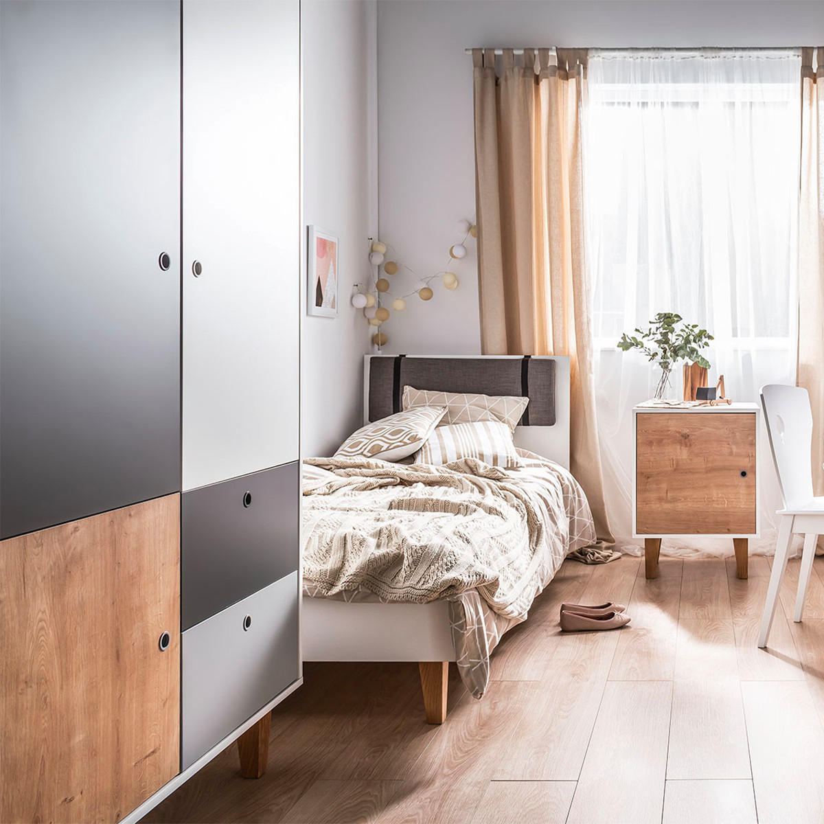 SKRIŇA drevo - hnedá, kompozitné drevo (103.5/201.5/55cm) - Petits-meubles