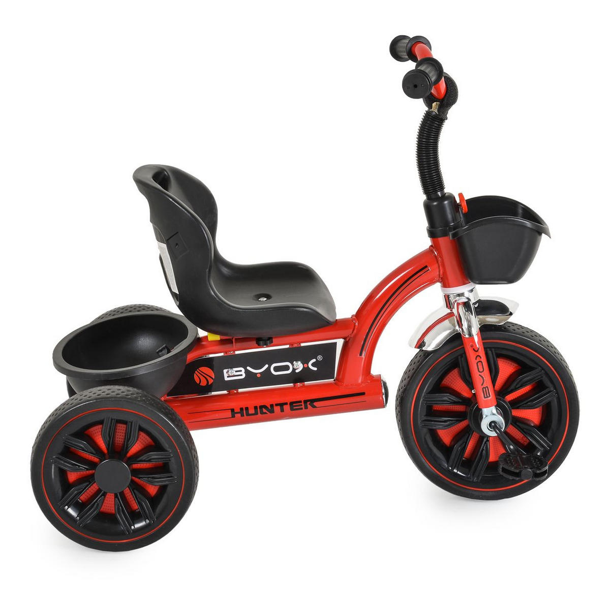 DREIRAD Hunter EVA-Reifen rot verstellbarer Sitz, Korb, ergonomische Griffe - Rot, Metall (75/46/64cm)