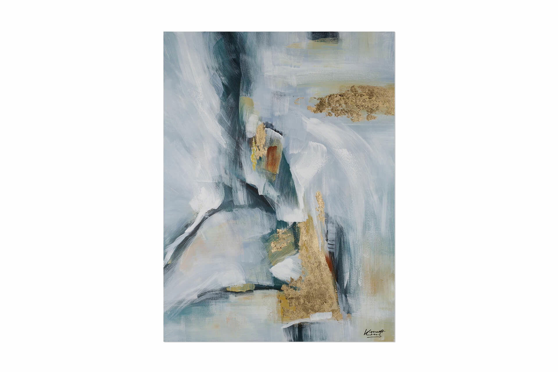 ACRYLBILD HANDGEMALT 75/100 cm - Blau, Holz/Textil (1.8/100cm) - KUNSTLOFT