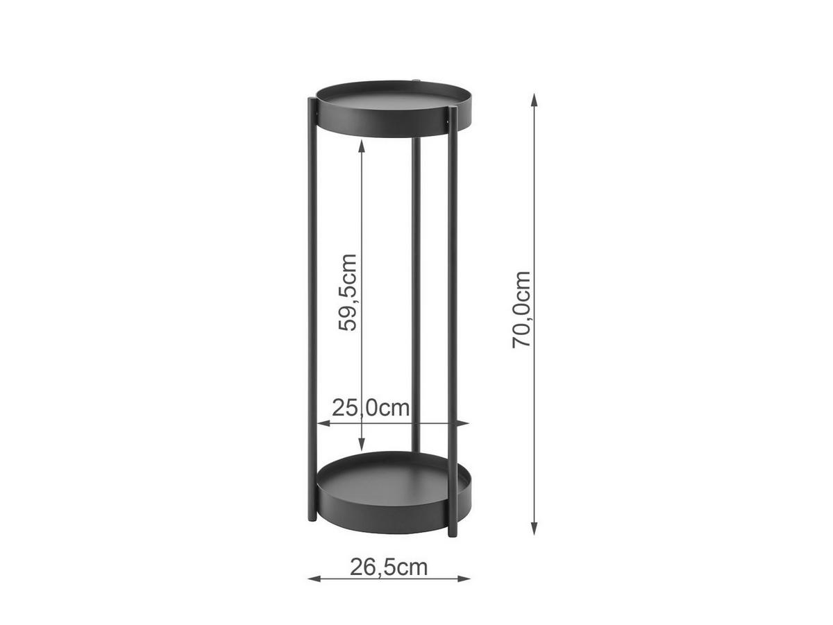 PFLANZEN-STÄNDER Tower schwarz 26/70/26 cm - Schwarz, Metall (26/70/26cm) - Yamazaki