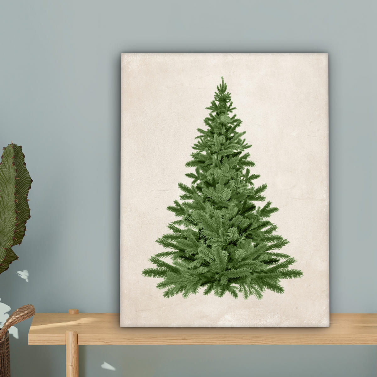 LEINWANDBILD Weihnachtsbaum - Grün - Weihnachten - Feiertage Room Decor 30x40 cm - Olivgrün, Textil (30/40cm) - MuchoWow