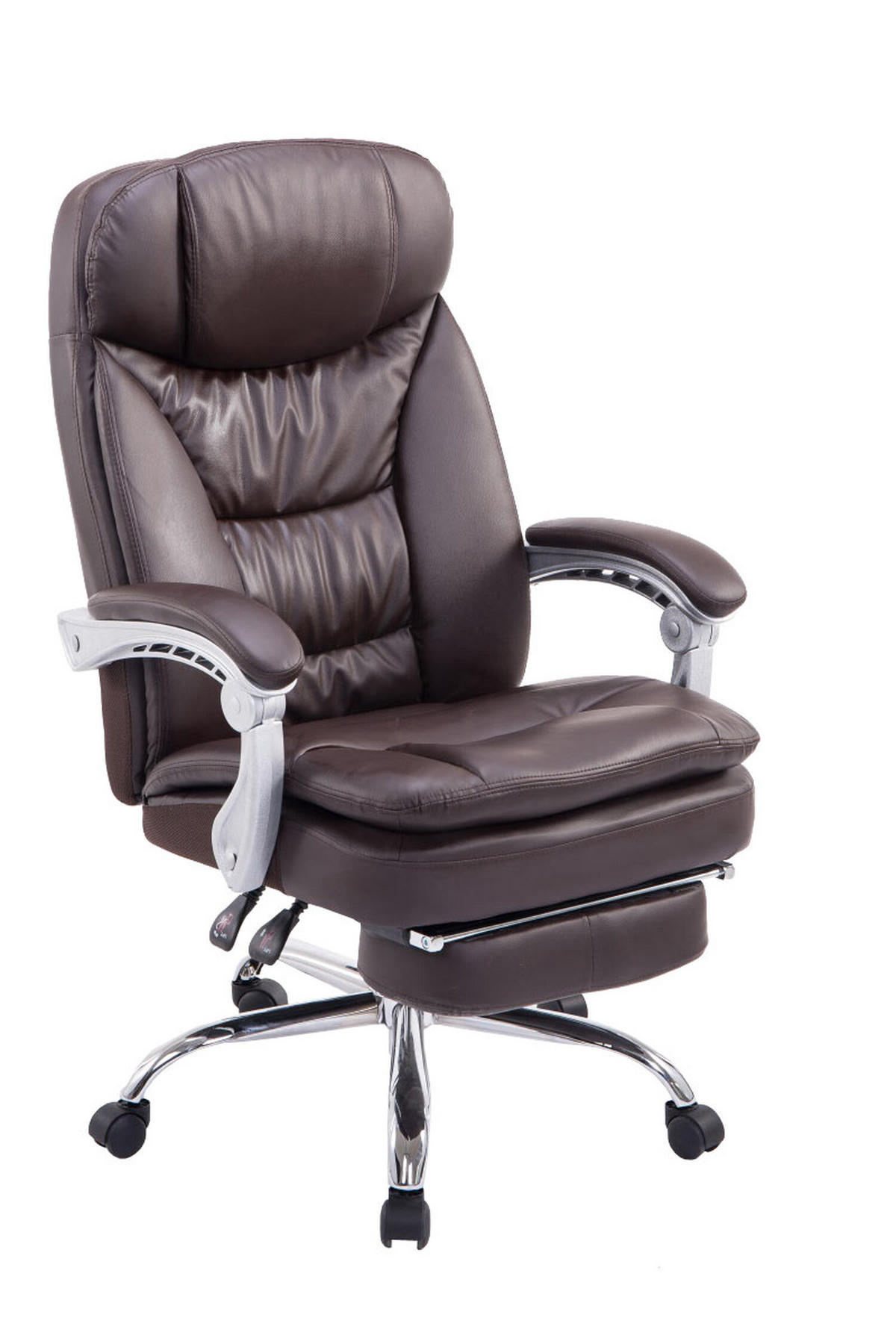 BÜROSTUHL XL Troja, Kunstleder Braun - Braun, Textil/Metall (67/122/67cm) - TPFLiving
