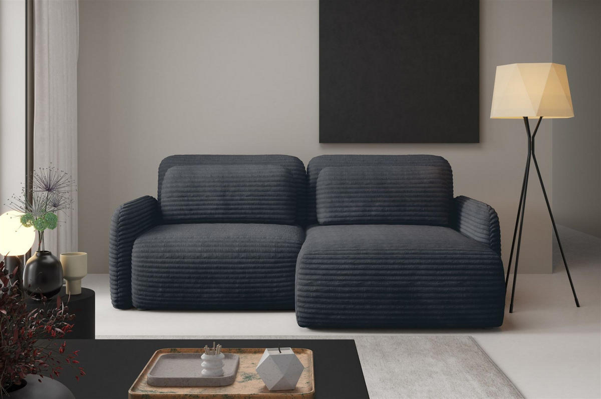 ECKSOFA Simone Mit Schlaffunktion - Anthrazit, Holzwerkstoff/Textil (165/240cm) - Fun Möbel