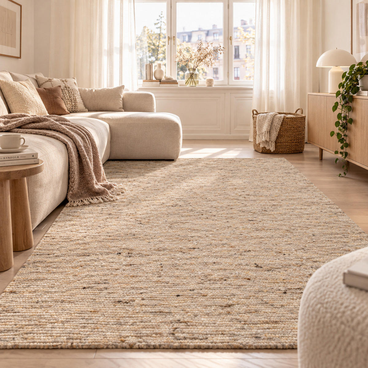 NATUR TEPPICH WOLLE ALASKA MELIERT - Naturfarben, Textil (140/200cm) - Pergamon