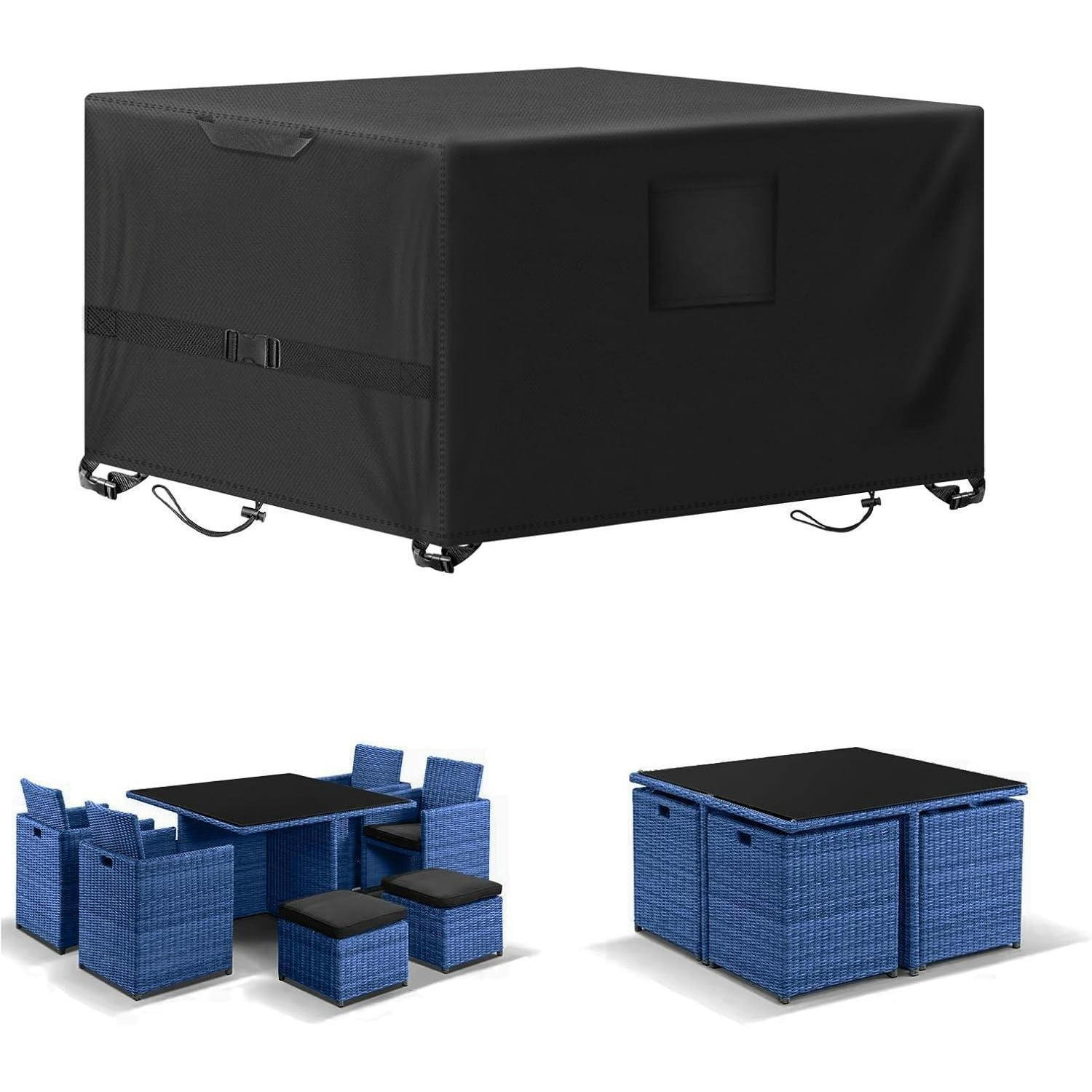 GARTENMÖBEL Abdeckung 135 x 135 x 74 cm Wasserdicht UV-Beständig - Schwarz, Kunststoff (135/74/135cm)