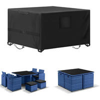 GARTENMÖBEL Abdeckung 135 x 135 x 74 cm Wasserdicht UV-Beständig - Schwarz, Kunststoff (135/74/135cm)
