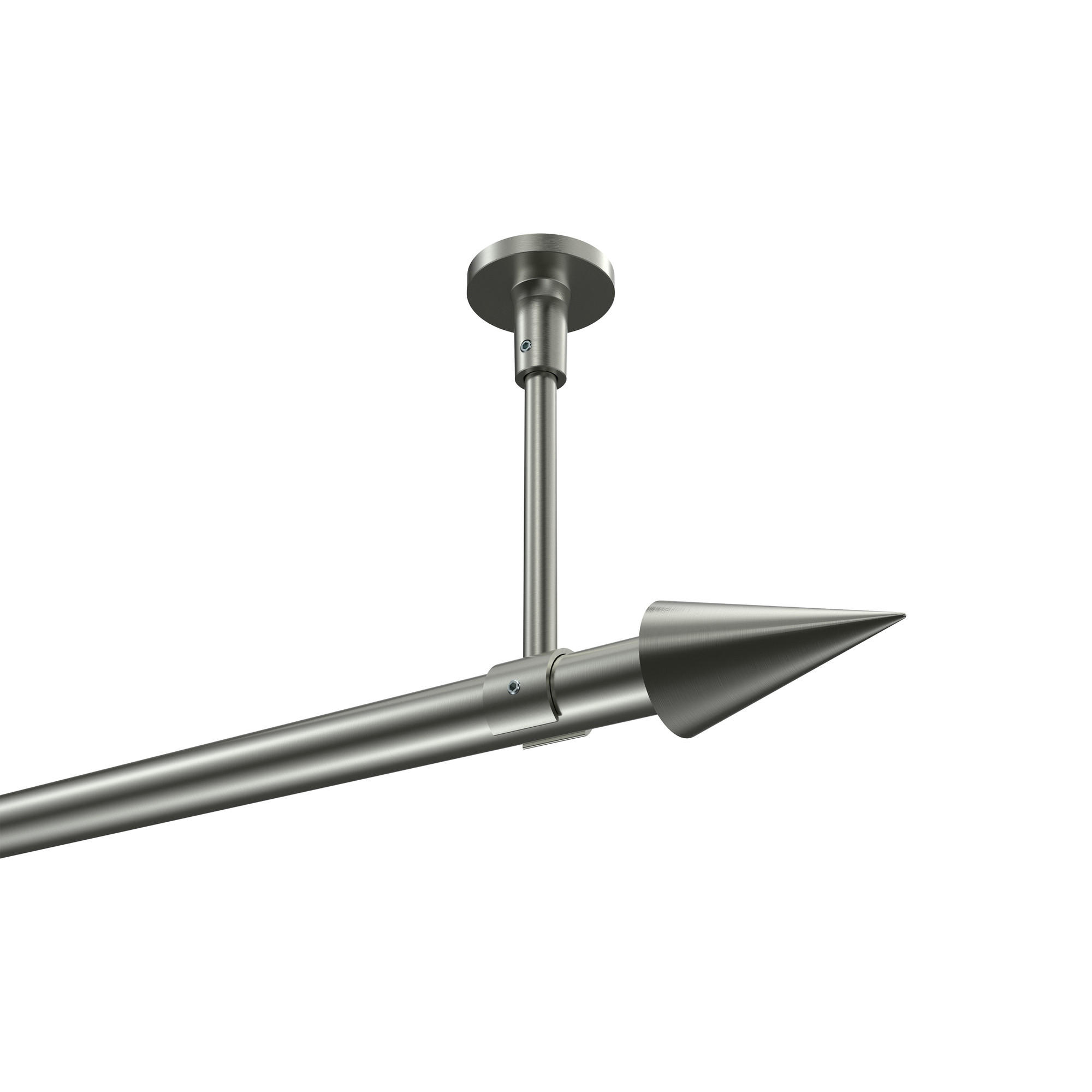 GARDINENSTANGEN-SET Sonette Savio 100 cm, 1-läufig, 20 mm Ø Edelstahl-Optik - Edelstahlfarben, Metall (100cm) - INTERDECO