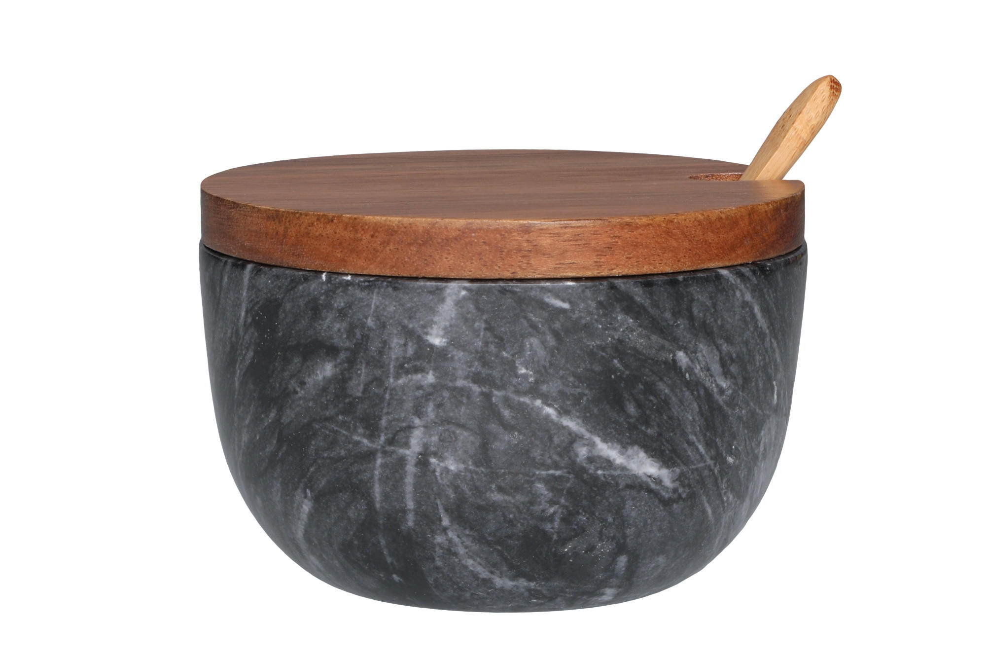 GEWÜRZSCHALE Marmor Ø 10 cm - Schwarz, Stein (10/7/10cm)