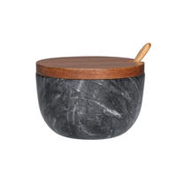 GEWÜRZSCHALE Marmor Ø 10 cm - Schwarz, Stein (10/7/10cm)