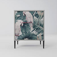 SIDEBOARD POPINJAY LOOK, Grau, 57,5x42x72,5 cm, Schwarze Metallfüße - Multicolor/Schwarz, Holzwerkstoff/Metall (57.5/72.5/42cm) - SpaceRebels