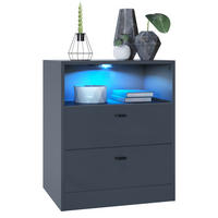 KOMMODE Pino Fronten in Anthrazit matt - Dunkelgrau/Anthrazit, Holzwerkstoff (56/67.5/36cm) - Vladon